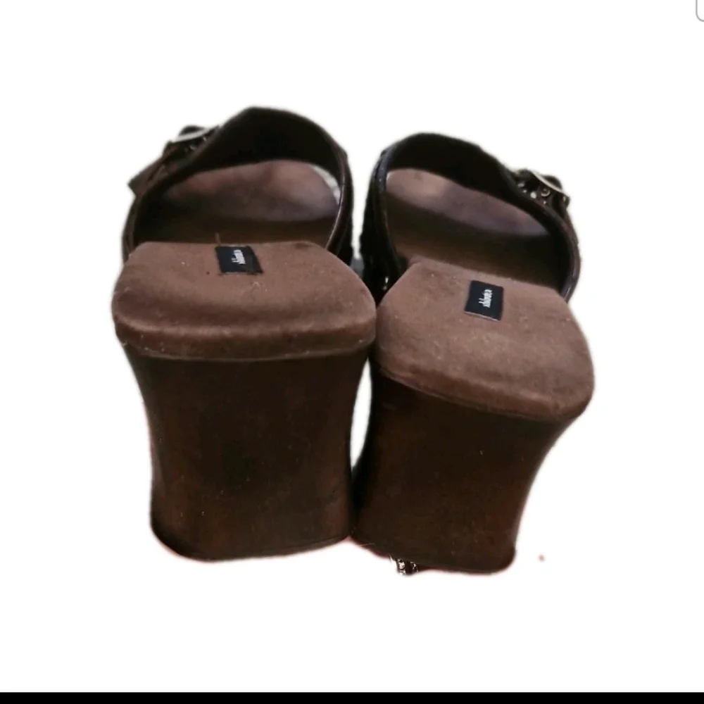 Xhilaration Womens Brown Vintage Y2K 90s Chunky Buckle Trendy Retro Shoe 8.5
